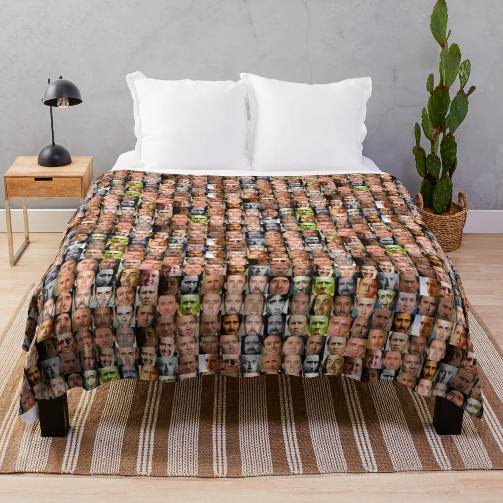 

Cage Collage Throw Blanket king flannel blanket cotton knit blanket