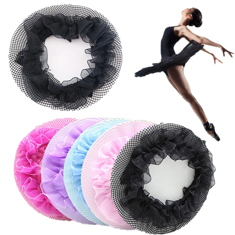 

1PC Bun Snood Girl Hair Net Cover Ballet Set Hair Accessories Skating Crochet Women Elastic Solid Mesh Hair Net Dance Headwear