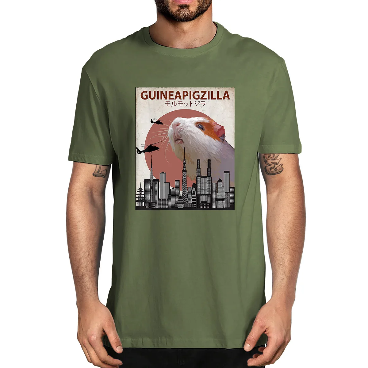 100% хлопок Guineapigzilla забавная морская свинка летняя мужская новинка футболка