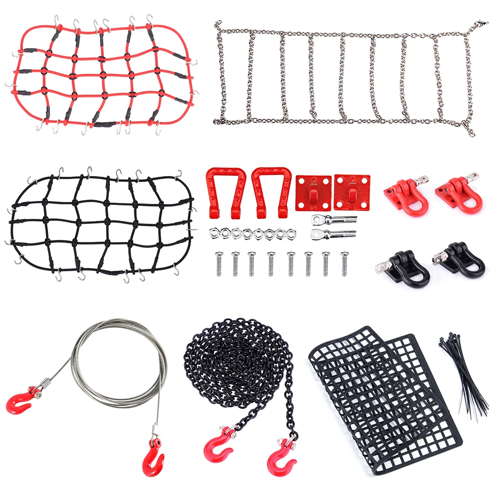 

RC Car Metal Trailer Tow Hook Luggage Net Accessories for 1:10 RC Crawler Traxxas TRX4 TRX6 Axial SCX10 90046 AXI03007