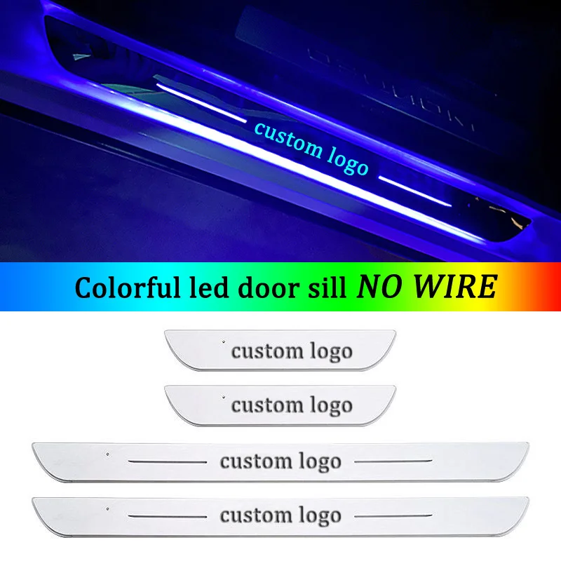 

12V USB Power Moving LED Welcome Pedal For Ford Au-di B-M-W Mustang Multicolor Car Scuff Plate Threshold Door Sill Pathway Light
