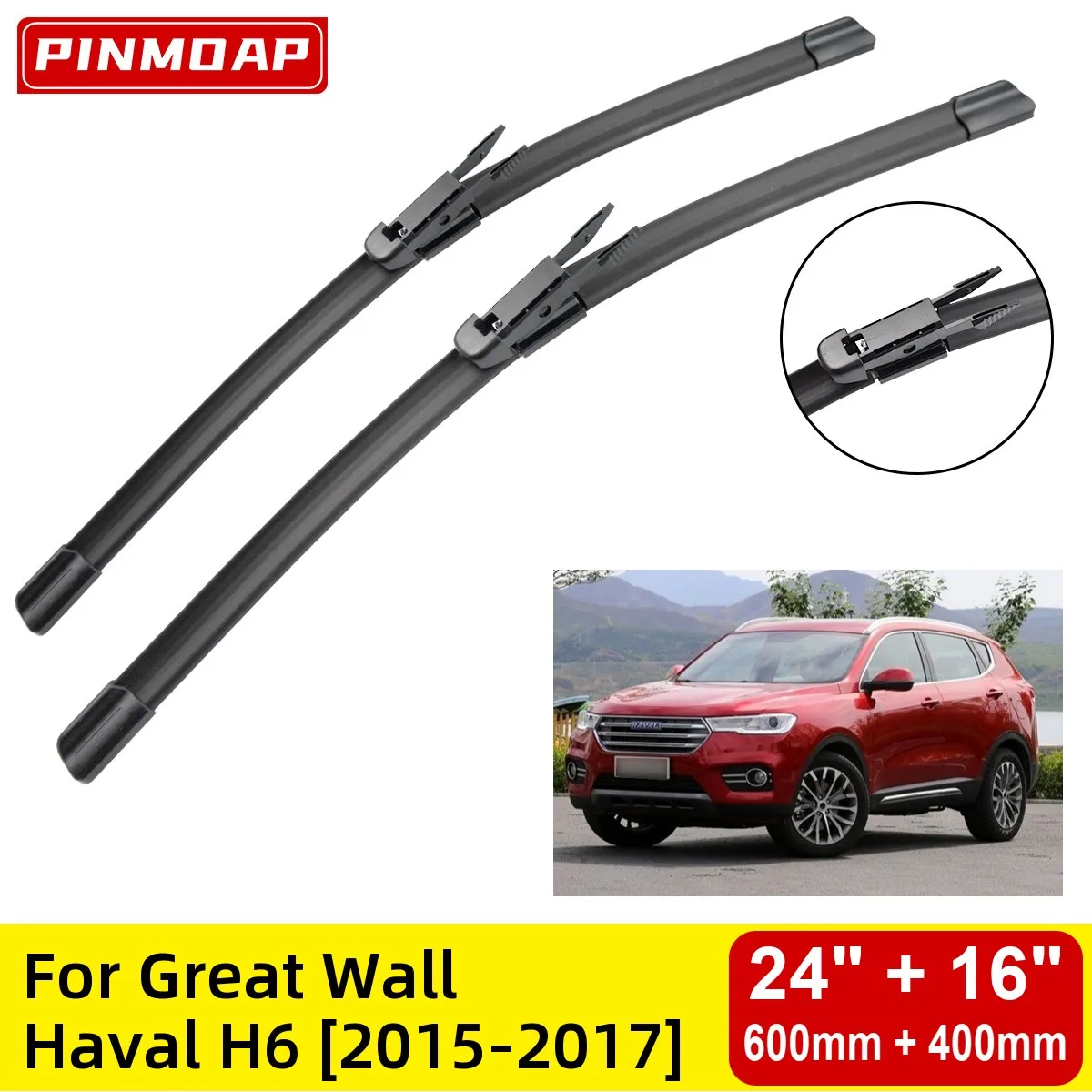 

Front Wiper Blades For Great Wall Haval H6 2015-2017 Windshield Windscreen Window 24"+16" 2015 2016 2017