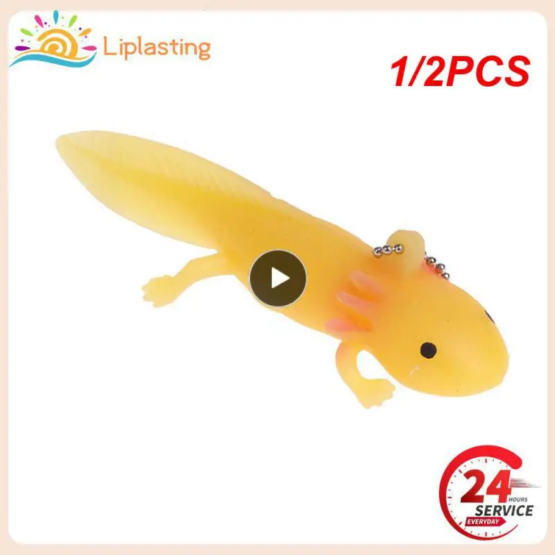 

1/2PCS Funny Keychain Antistress Soft Fish Giant Salamande Stress Toy Squeeze Prank Joke Toys For Gag Gifts Brinquedo