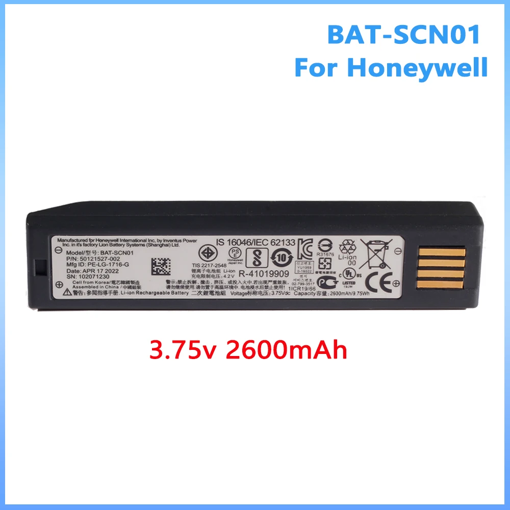 Новая Оригинальная батарея Honeywell для фонарей 50121527-002Voyager 1202G 1902GHD GSR 1452G 4820 3820 4820i 1911i 1981i 3 , 2600 мАч