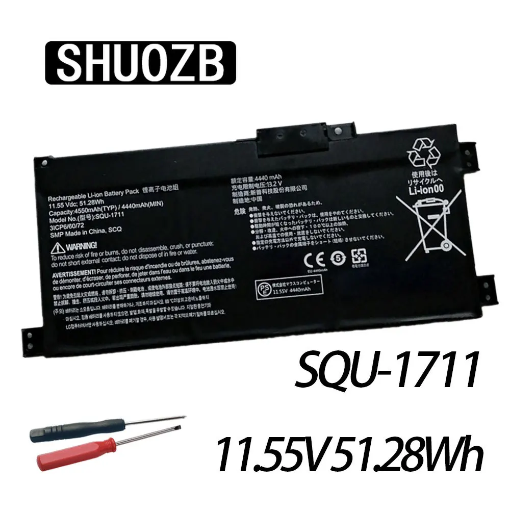 

11.55V 51.28Wh SQU-1711 Laptop Battery For Thunderobot 911 Air 911Air 911M 911ME 911MT 911S 911Targa G7000M G8000M SQU-1718 New