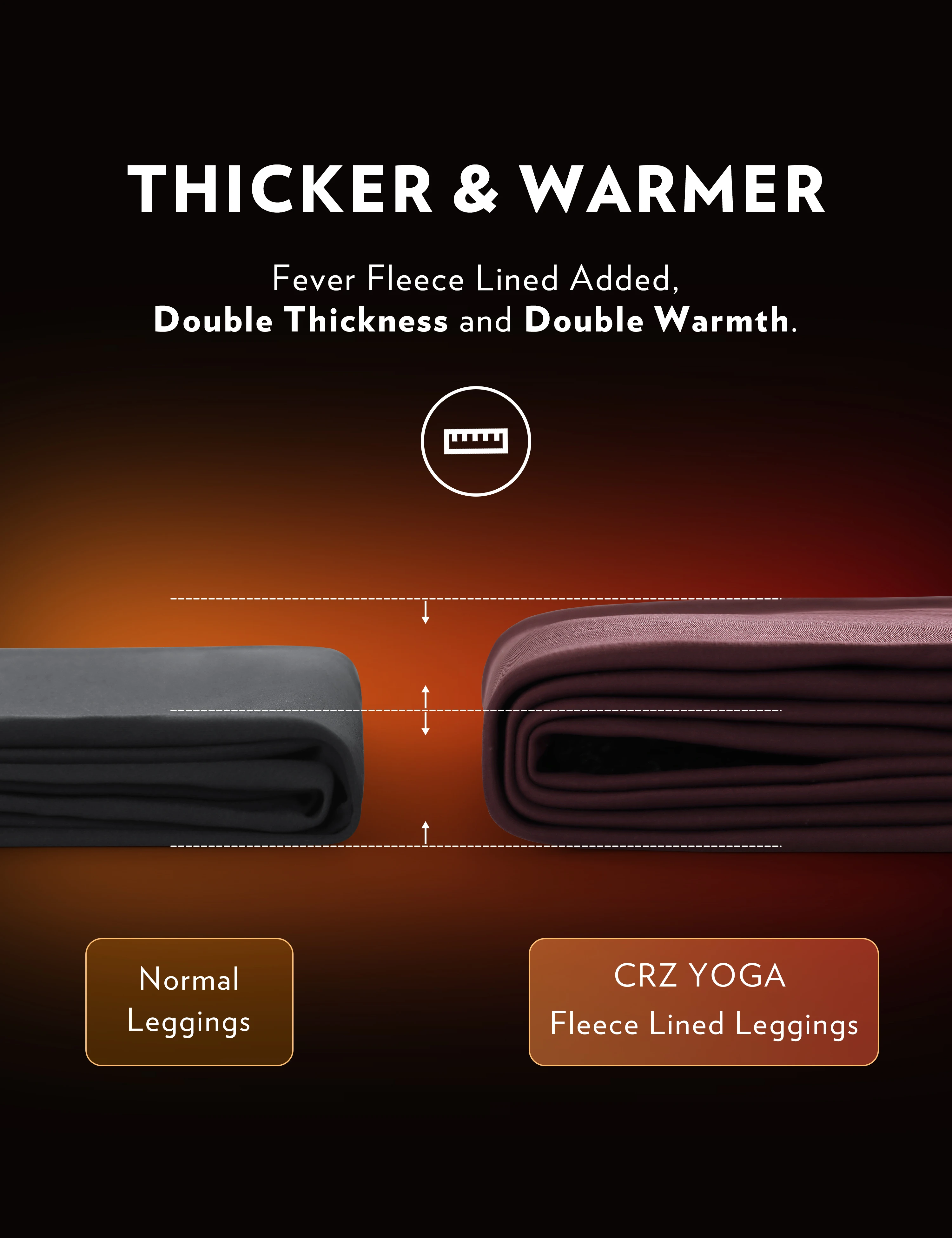 CRZ YOGAWomens Thermal Fleece Lined High Waisted Leggings 24 Inches - Workout Winter Warm Thick Tights Soft Yoga Pants