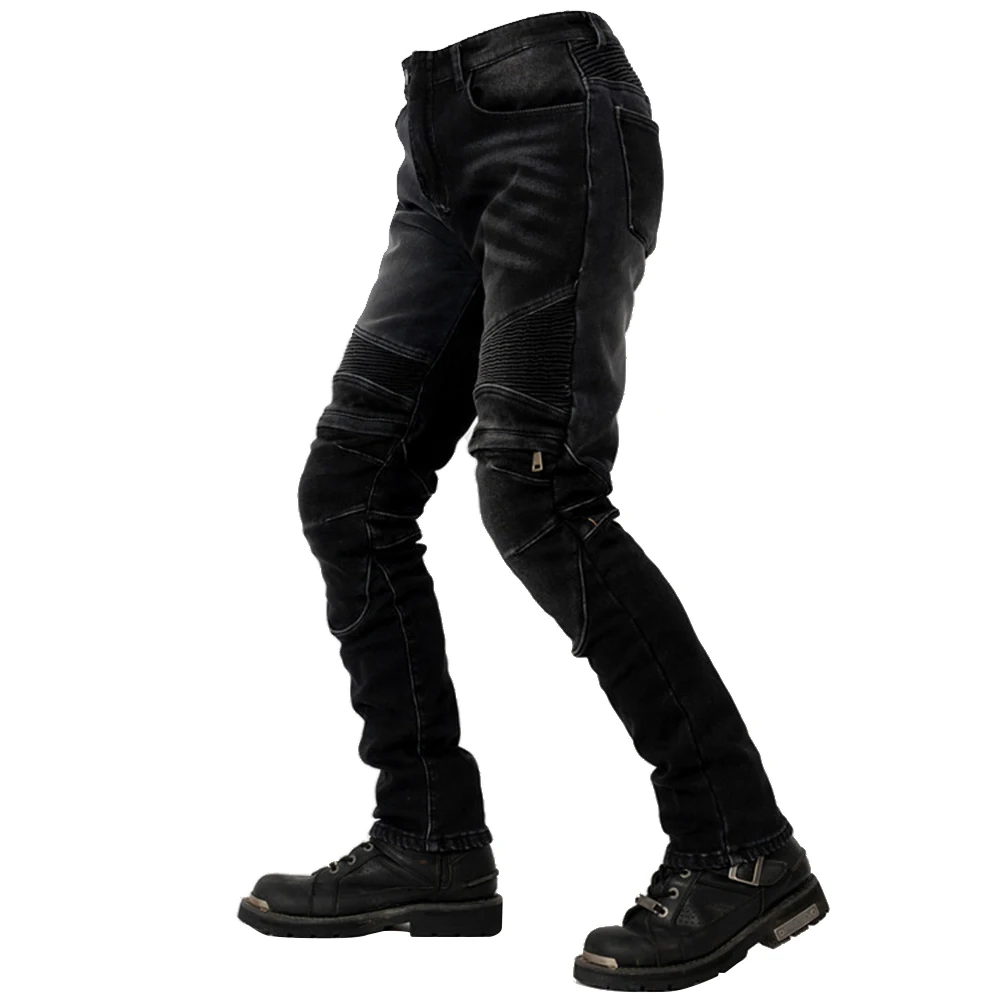 LOMENG Motorcycle Pants Winter Motorcycle Riding Jeans Kevlr Wear Plus Velvet Men's Pants Trousers With  Protection LM01
