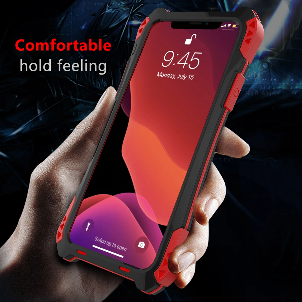 R-just Luxury Hard Metal Aluminum Alloy Tpu Silicon Shockproof Armor Phone Cases For Iphone 13 Mini Iphone13 Pro Max Cover Case