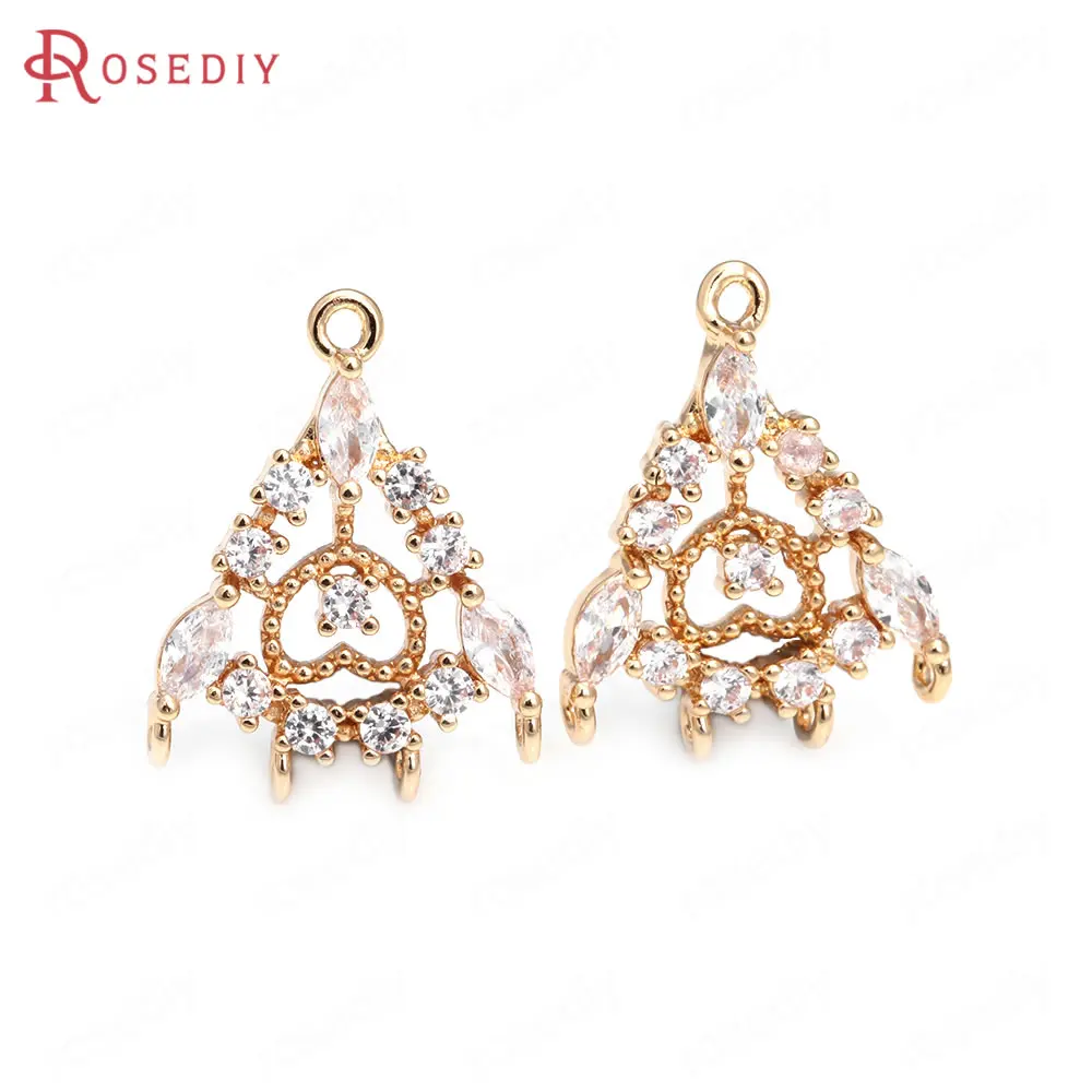 

Серьги из латуни и циркония, 6 шт.