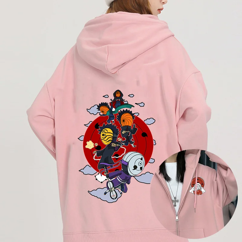 Толстовки с принтом аниме Uchiha Obito повседневные толстовки для пар студентов