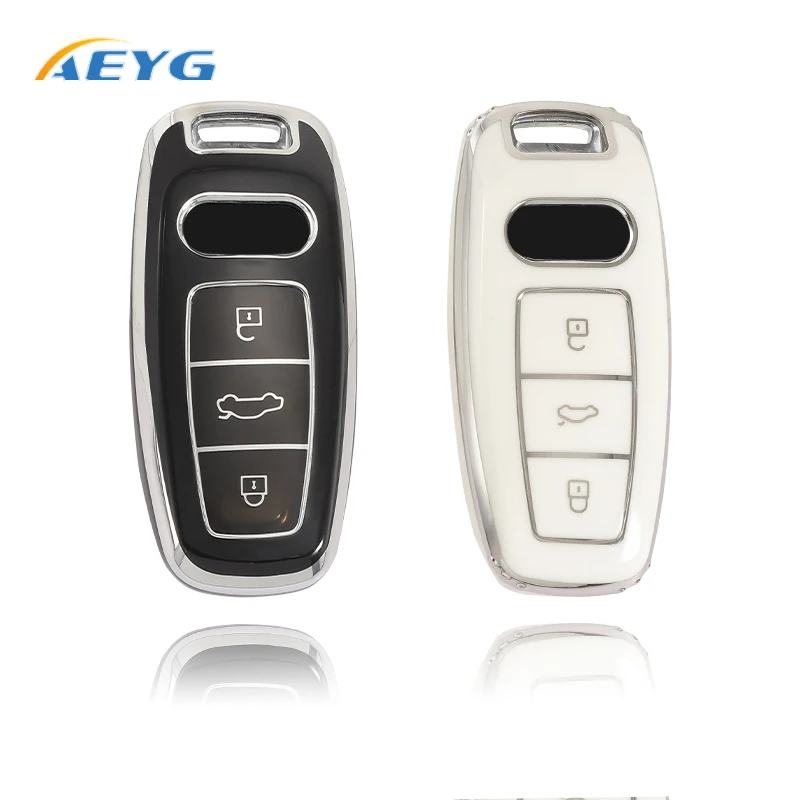 

TPU Car Remote Key Cover Case Shell Fob For Audi A6 A7 A8 E-tron C8 D5 Q7 Q8 Q5 A3 A4 B9 S7 4K SQ8 E-tron Keychain Accessories