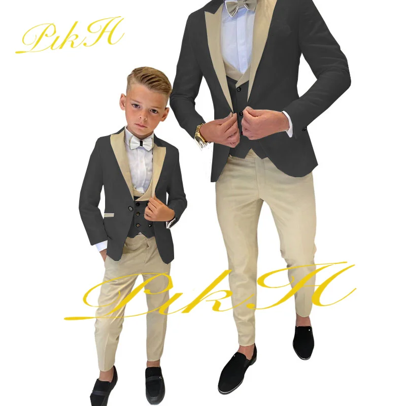 Boys Suit Jacket Pants Vest Bow Tie Set of 4 Wedding Tuxedo Kids Formal Clothes Child Blazer костюм для мальчика