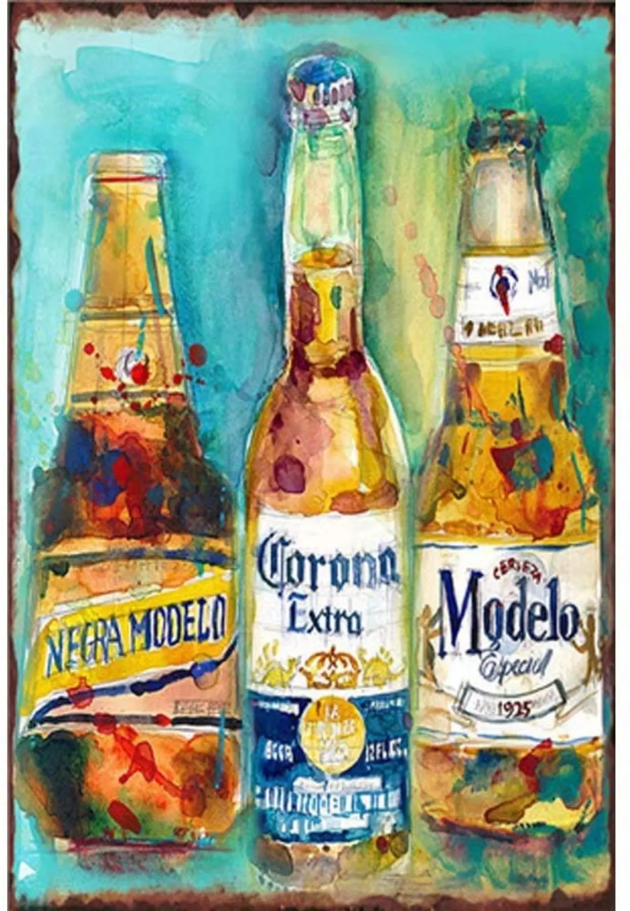 

Modelo beer Vintage Tin Sign Art Iron Painting Rusty Poster Decoration Aluminum plaque