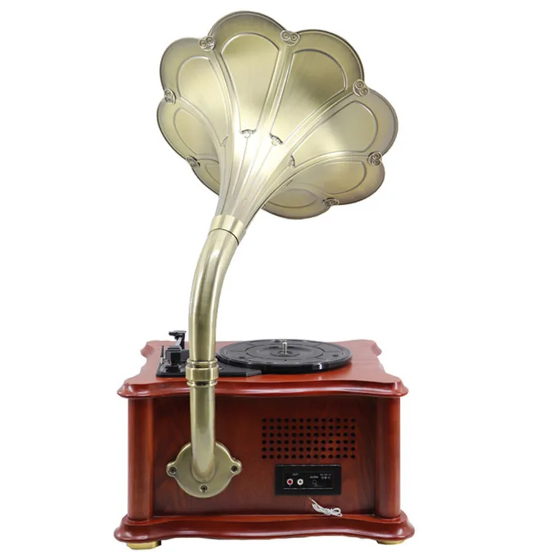 Запис из цельного дерева USB-плеер ретро-виниловый граммофон Bluetooth-динамик