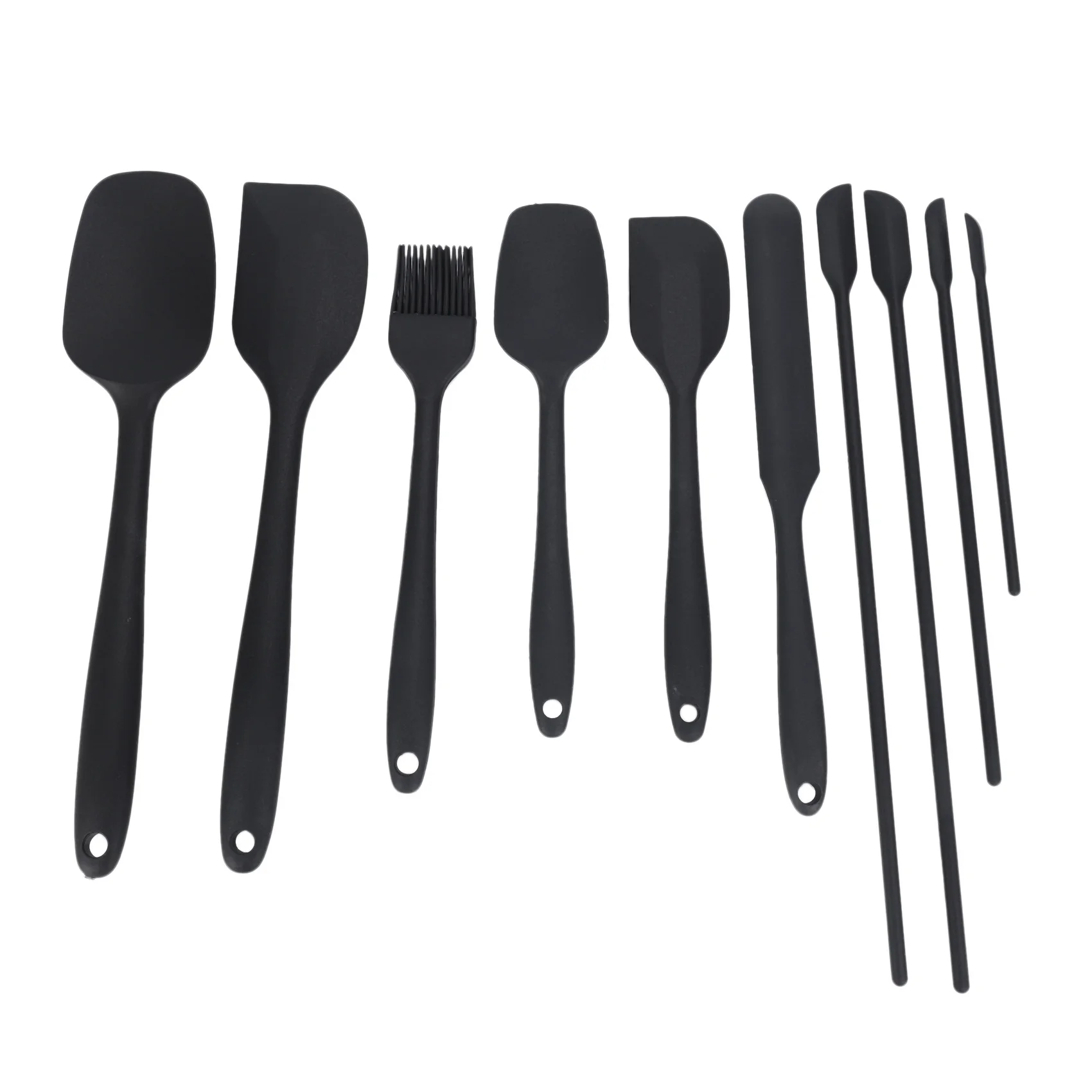 

Silicone Spatula Set of 10 Include 4 Mini Spatulas, Heat Resistant Rubber Spatula Kitchen Utensils, Cooking (Black)