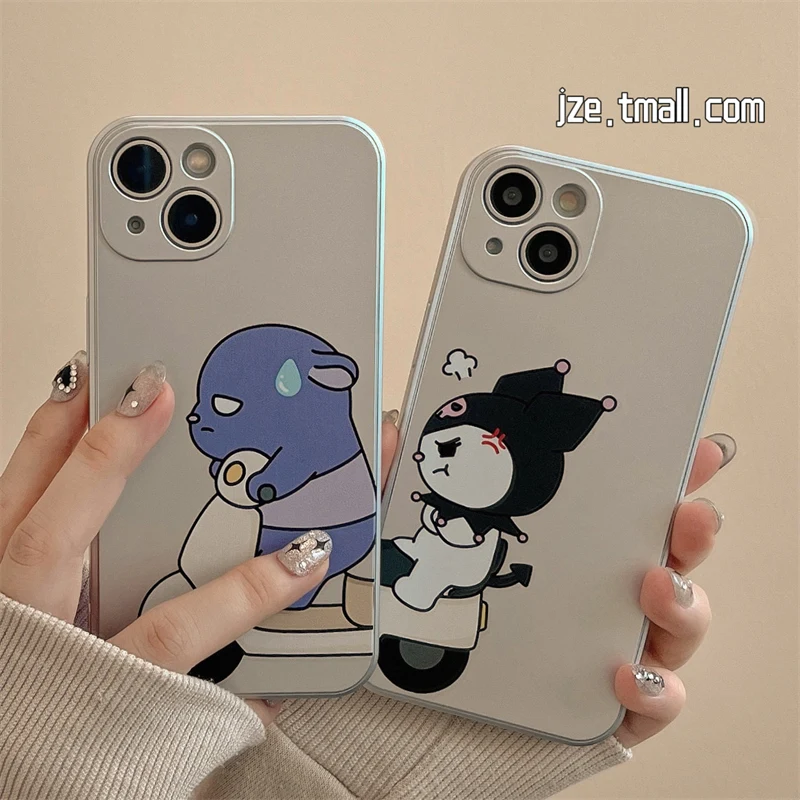 

Sanrio аниме мультфильм Kulomi 14plus женская модель iPhone13ProMax 12 ударопрочный 13pro 11 14pro Универсальный мягкий чехол