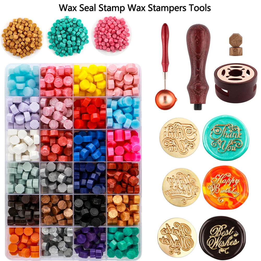 

Wholesale Wax Seal Stamp Set Lacquered Stamp Sealing Wax Kit For Envelope Wedding Invitation DIY Scrapbook Wax Stampers Tool New