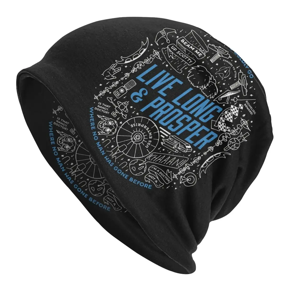 

TO BOLDLY GO Star Trek Science FictionTV Series Unisex Bonnet Winter Warm Cycling Hats Double Layer Thin Hat Breathable Caps
