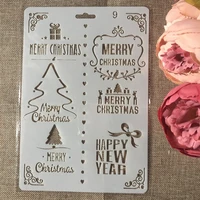 1pcs a4 tree words merry christmas diy craft layering stencils wall paint scrapbook stamp embossing album decorative template