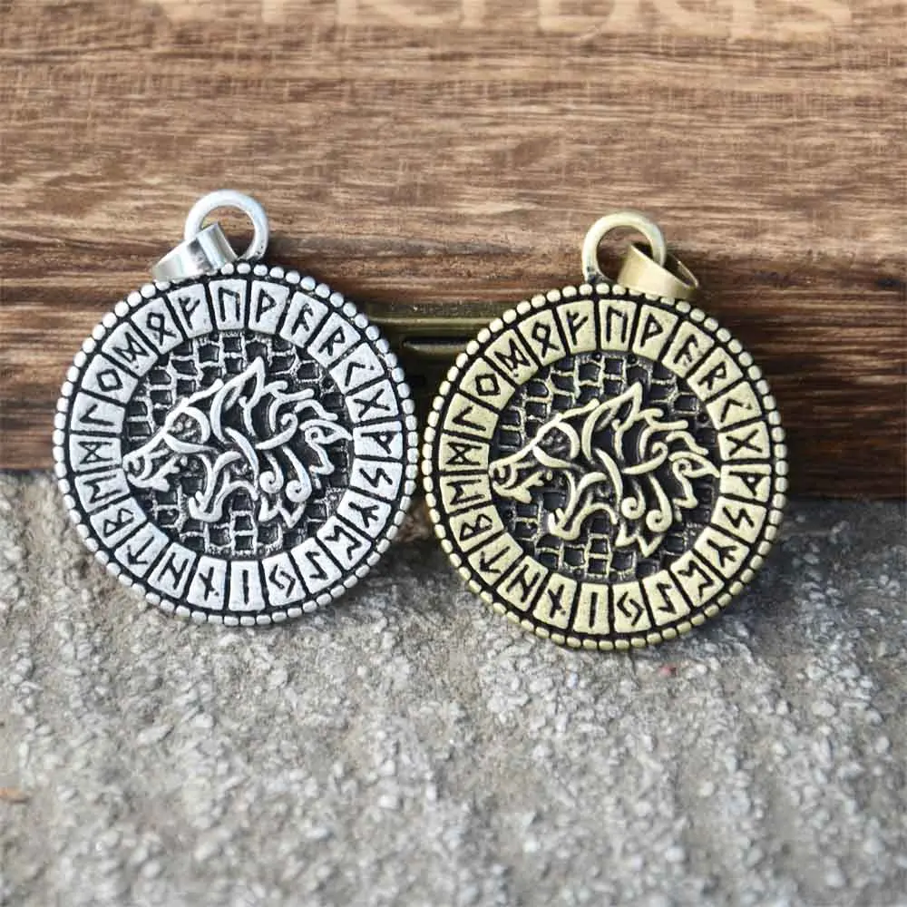 

Nostalgia Norse Mythology Fenrir Wolf Amulet Pendant Viking Nordic Runes Jewelry Goth Necklace Mens Womens Gifts