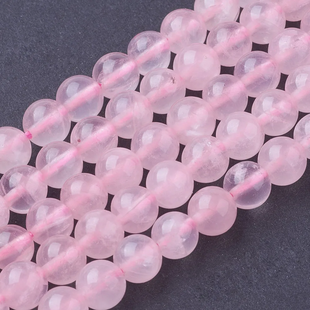 

29~51PCS/strand 8 inch Rose Quartz Beads Strands Round 6-8mm Hole: 1mm