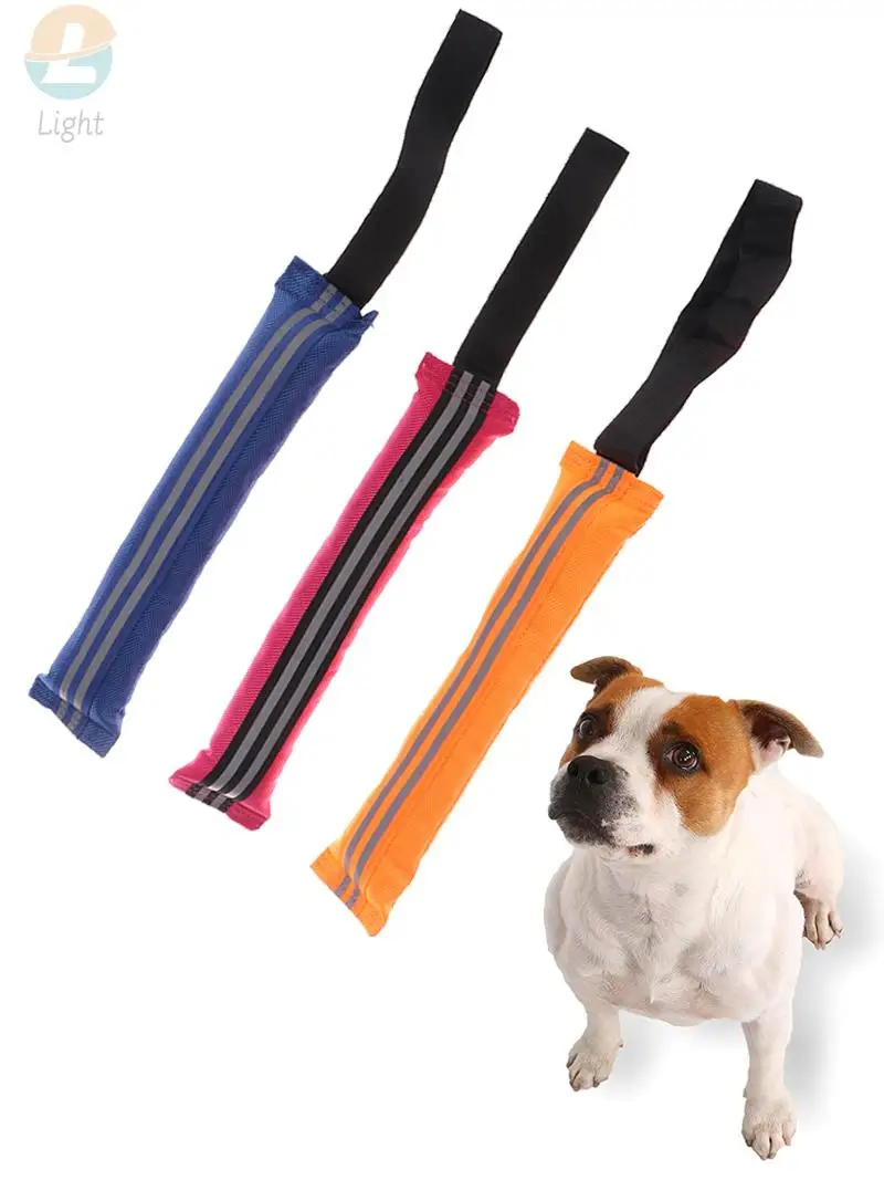 Dog Bite Tug Toy With Reflective Strip Strong Handle Molar Toy For Small Medium Dogs Interactive Play Tug of War Puppy Training