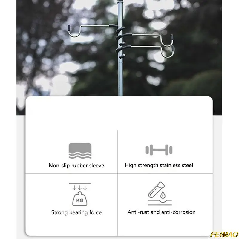 

1 Pc Outdoor Portable Aluminum Alloy Tent Pole Post Lamp Holder Hook Camping Equipment Hunting Fish Lantern Hanger Outdoor Tool