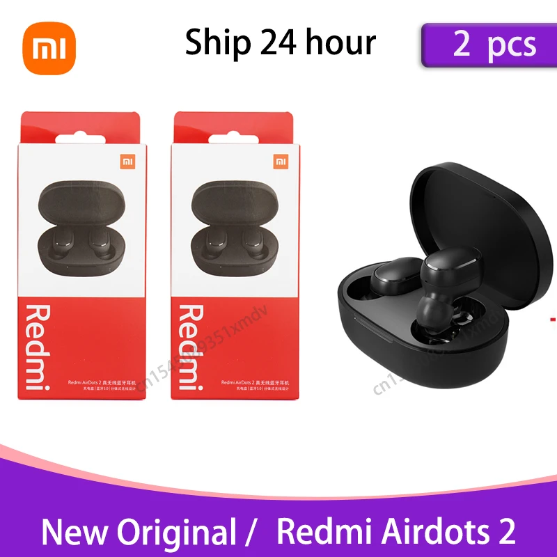 

2Pieces Xiaomi Redmi Airdots 2 Earbuds True Wireless Earphone Bluetooth 5.0 Noise Reductio Headset With Mic Tws Original Xiaomi