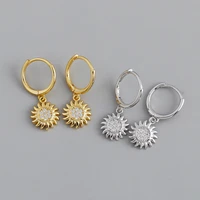 11mm earrings are versatile and fashionable zircon sunflower s925 sterling silver earrings are inlaid with diamond for women