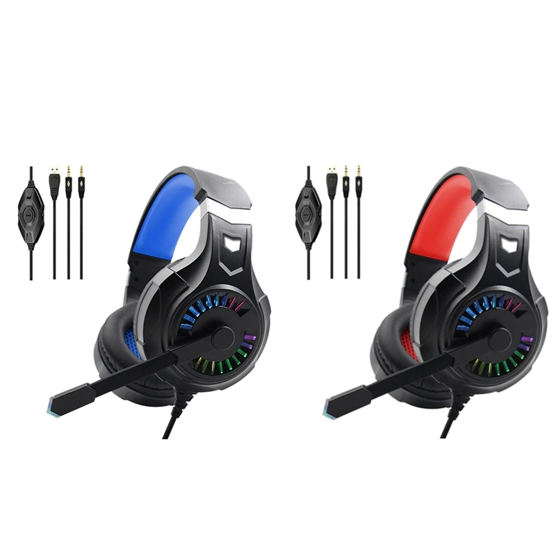 

Professional Led Light Wired Gamer Headphones With Microphone For Ps4 Computer Bass Stereo Pc Gaming Headset