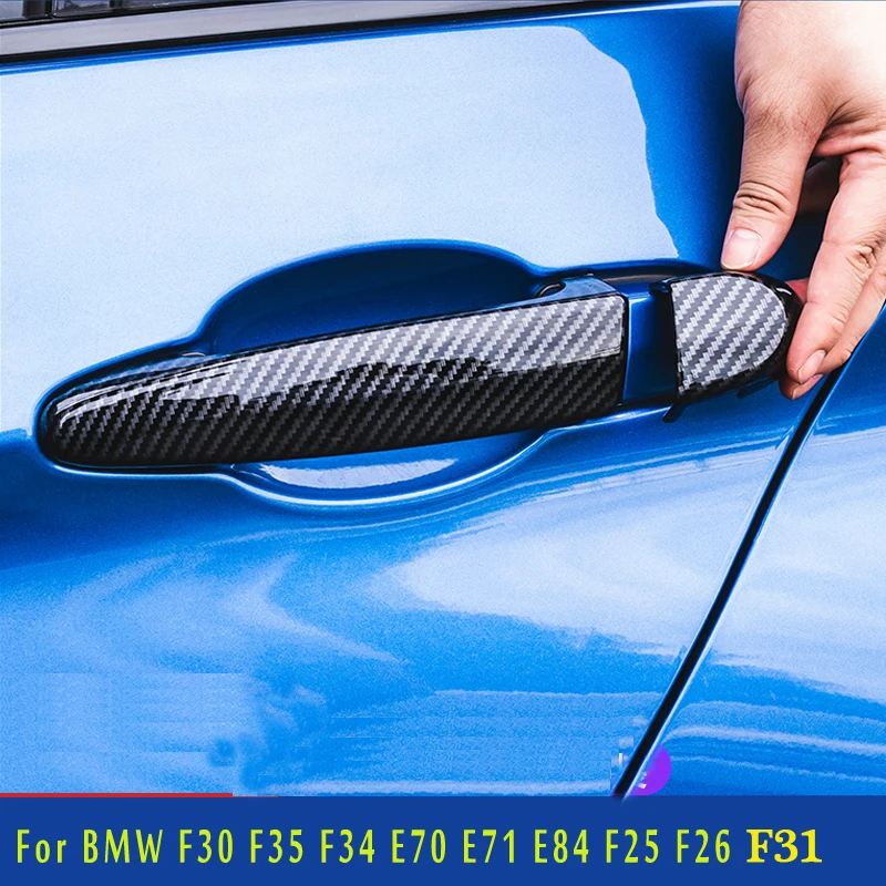 LHD RHD Carbon Fiber Exterior Door Handle Cover Trims For BMW F30 F35 F34 E70 E71 E84 F25 F26 F31 Accessories