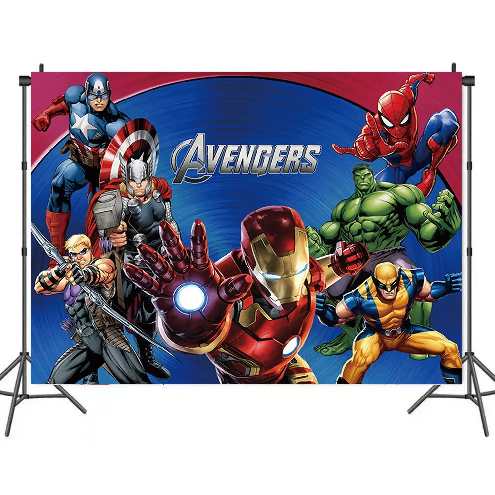 

Disney Marvel Hero Photography Backgrounds Decorations Vinyl Photo Shootings Backdrops for Children Boyl Birthday Party Supplies