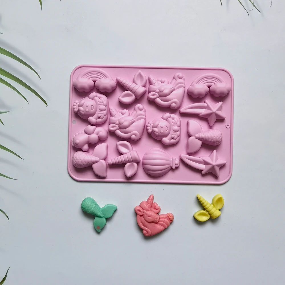 

Unicorn Shape Silicone Mold DIY Handmade Fondant Chocolate Mousse Cake Form Mould Resin Craft Decorating Tools