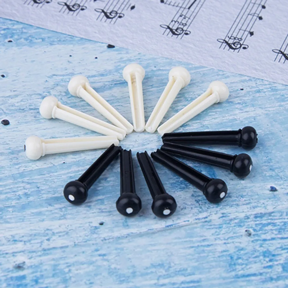 

6pcs Acoustic Guitar Bridge Pins Plastic String End Peg Connectors High-quality Plastic Chemical Stability Corrosion Resistant