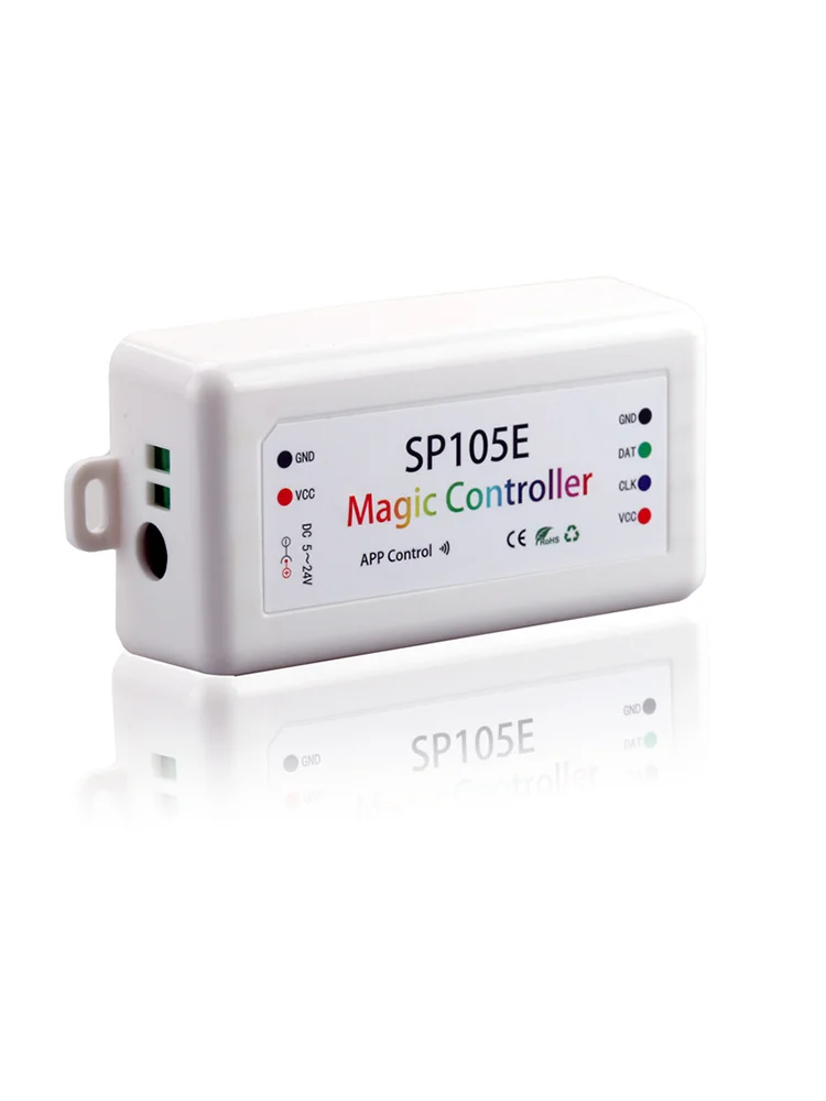 

Sp105E Magic Controller Bluetooth-совместимый DC5-24V 2048 пикселей для Ws2811 2812 2801 6803 Светодиодная лента Поддержка приложения Ios/Android