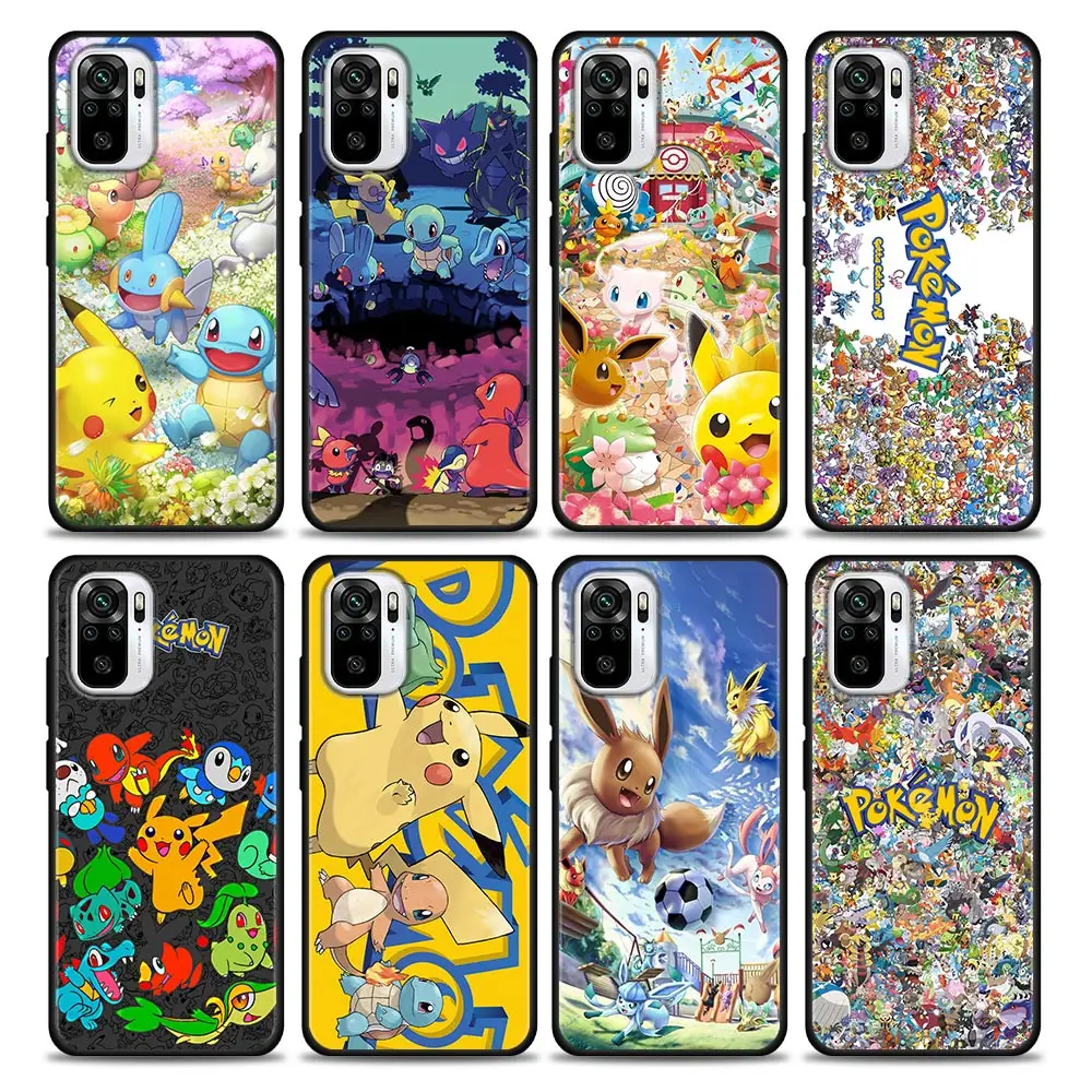 

Japan Anime Pokemon Pocket Monster Silicone Phone Case For Xiaomi Redmi Note 9 9T 10 10s 11 11s 11E 8 Poco M3 M4 Pro Cover Cases