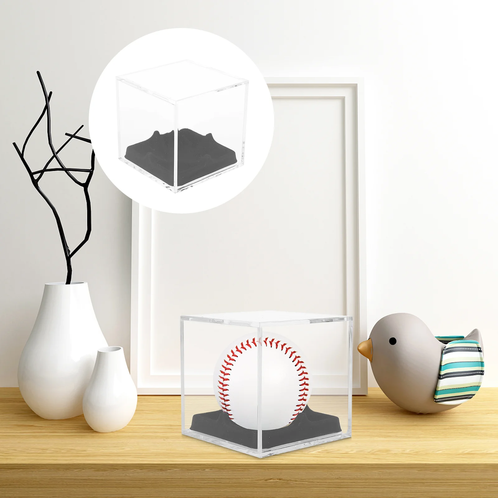 

Box Baseball Display Acrylic Case Cube Displaying Transparentstorage Memorabiliashow Gifts Frame Jersey Tennis Support Holder