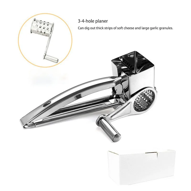 Stainless Steel Cheese Butter Grater Handheld Rotary Shredder with Handle Crank Herbs Grinder Cooking Baking Gadget Gift images - 6