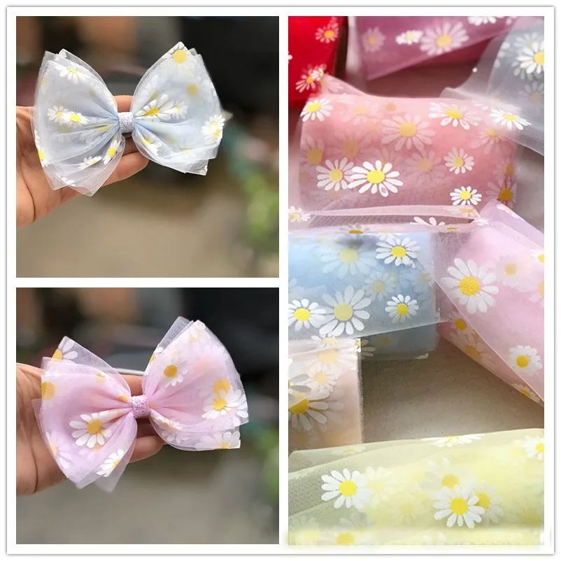 

10m 120mm Flower Mesh Lace DIY Handmade Bow Hairpin Applique Clothing Hat Decorative Patch Sewing Supplies