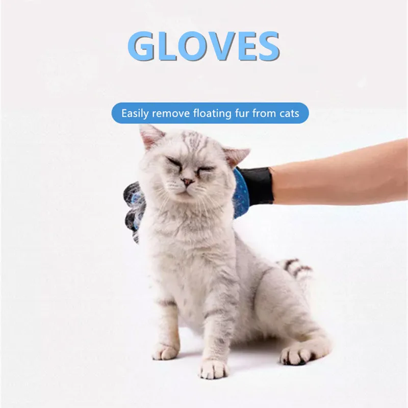 

EW Silicone Pet Grooming Gloves Pet Cat Dog Hair Remover Cat Supplies Comb Hair Removal Brush True Rubber Hair Sticking Device