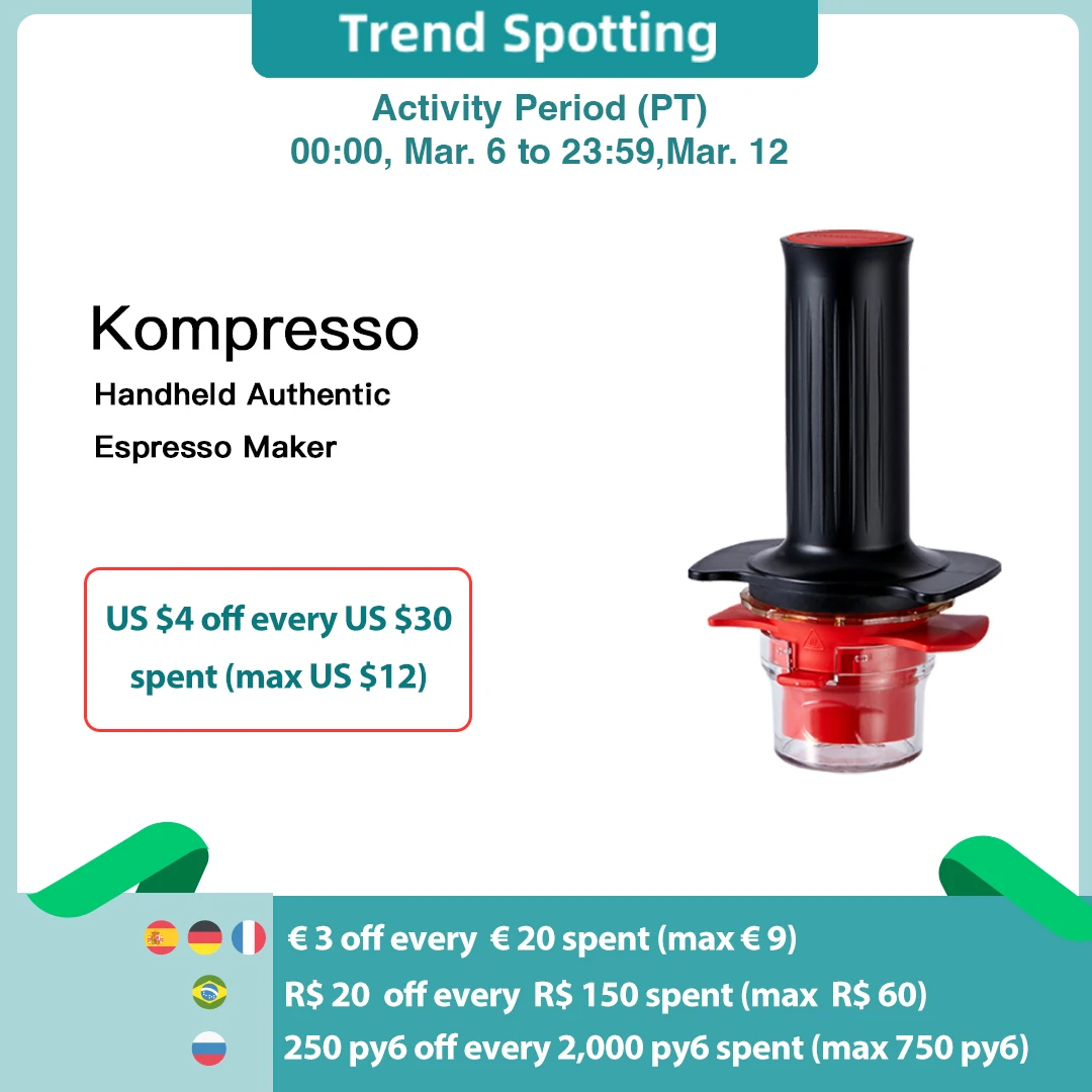 Consistent 9 Bar Pressure Portable Manual Coffee Pot No Elec