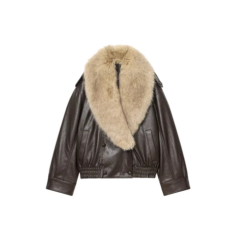 Yaphleet Винтажная женская куртка из искусственной кожи