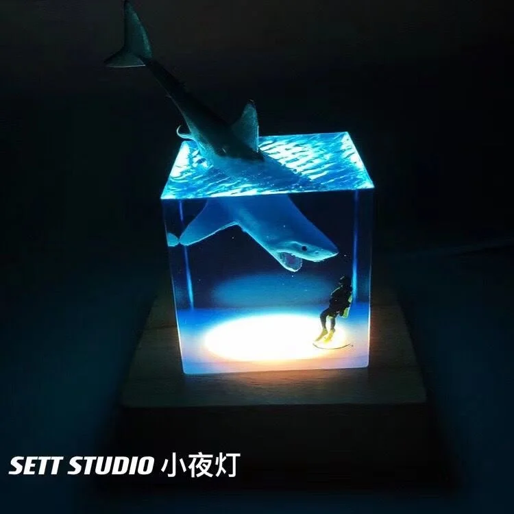 Светодиодный ночсветильник Кит Акула горб дайвер креативное украшение рыба