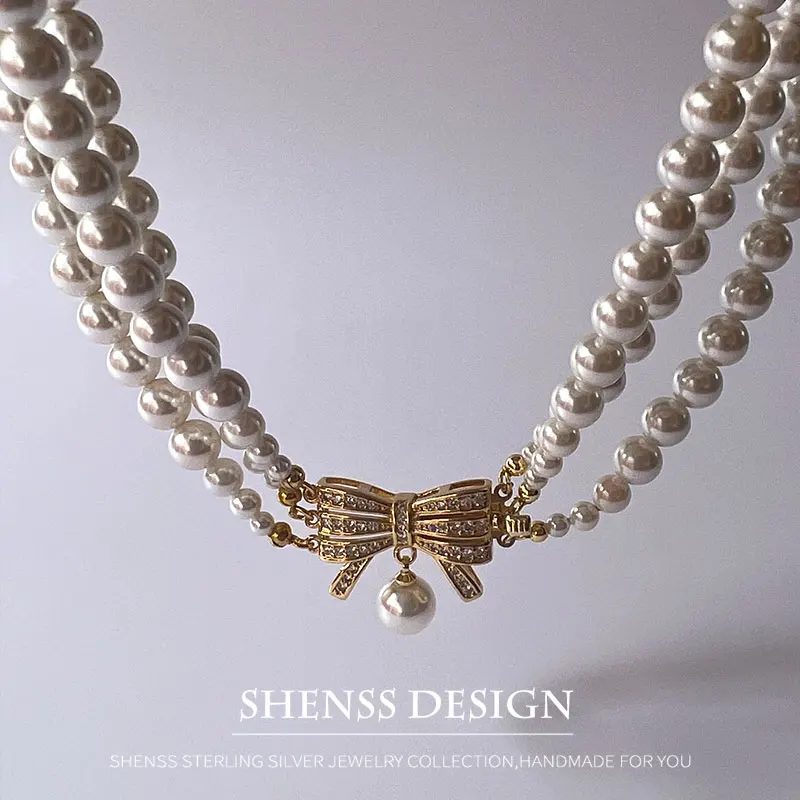 Высококачественное жемчужное ожерелье 6 мм с медной застежкой для женщин на
