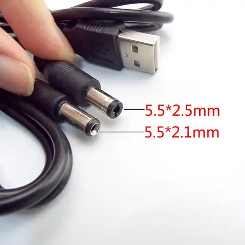 0,8 м USB 2.0 тип A штекер к разъему питания постоянного тока для небольших электронных устройств Удлинительный кабель usb 5,5*2,1 мм 5,5*2,5 мм разъем