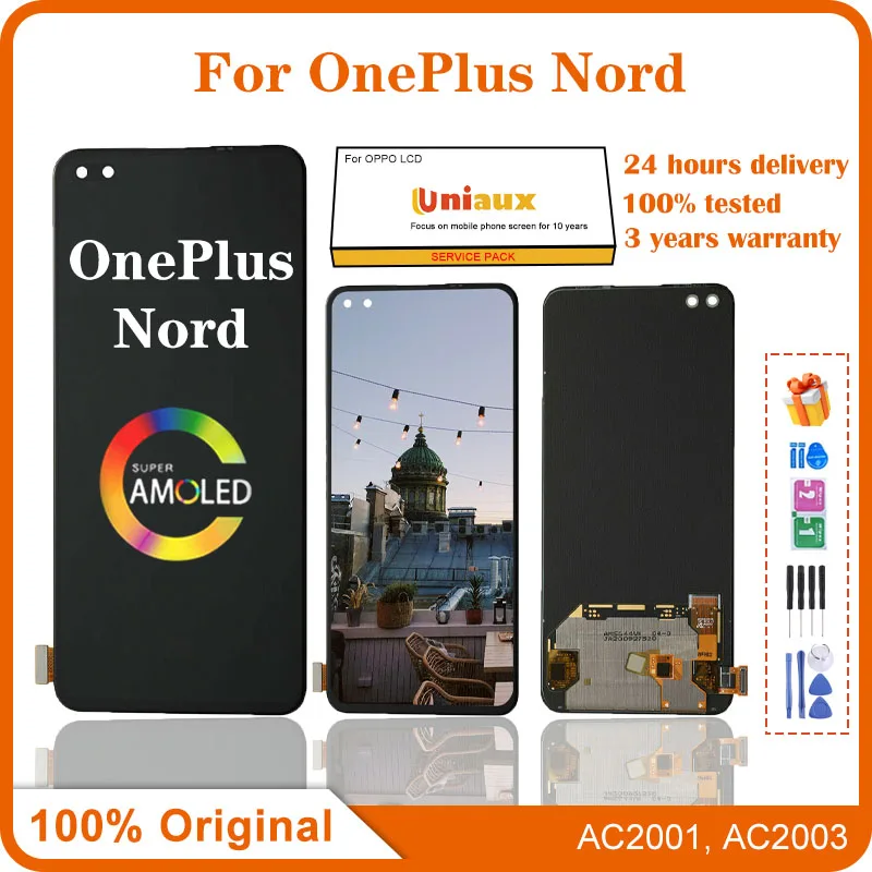 ЖК-экран для OnePlus Nord AC2001 AC2003, сменный сенсорный дисплей без рамки