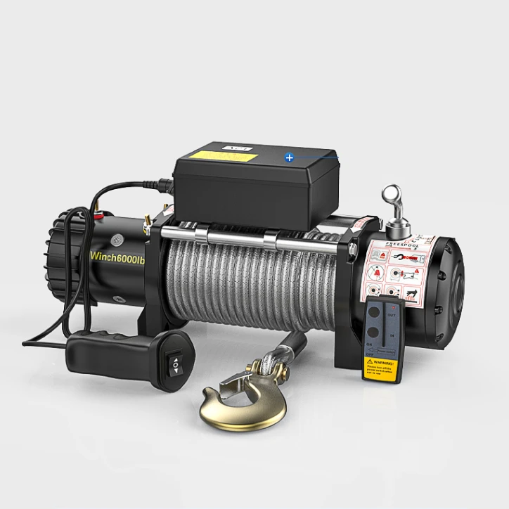 

Good Quality 12V or 24v 12000 lbs Electric Cable Winch Wireless Remote Control