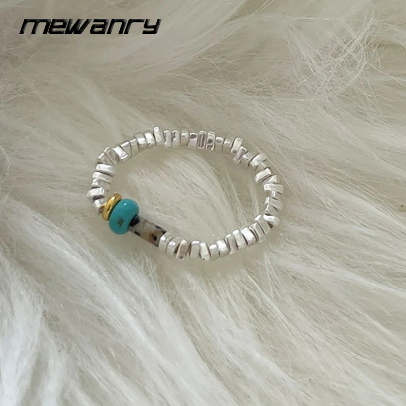 

Foxanry Minimalist Silver Color Rings for Women Couples Korean Fashion Creative Design Geometric Handmade Birthday Party Jewelry