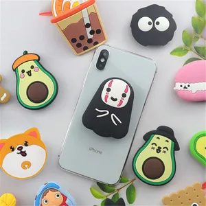 universal cartoon cute avocado stand phone holder mobile phone stand socket mobile phone accessories expanding stand phone girp free global shipping