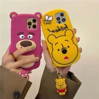 disney winnie the pooh phone cases for iphone 12 11 pro max xr xs max 8 x 7 2022 cute pendant silicone anti drop phone case